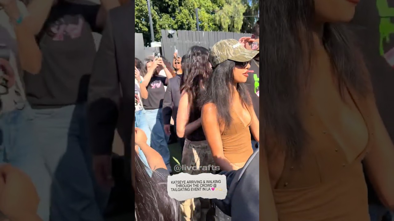 KATSEYE arriving + walking through the crowd of Eyekons @ Tailgating Event in LA 🥹❤️