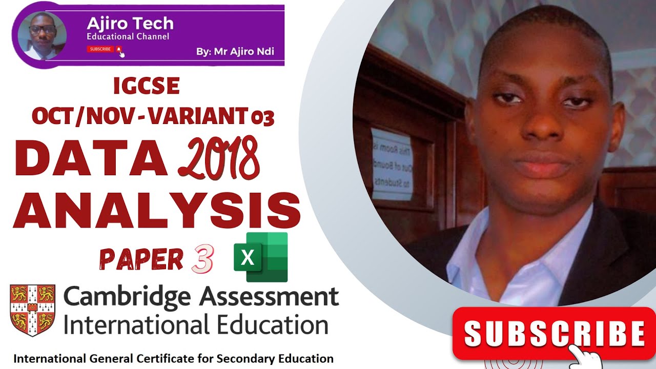 IGCSE ICT (0417/0983) Paper 3 Data Analysis (Spreadsheet) October November 2018 Variant 03