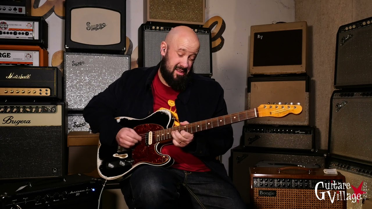 Fender CS Tele Custom '62 black relic humbucker - Guitare Village