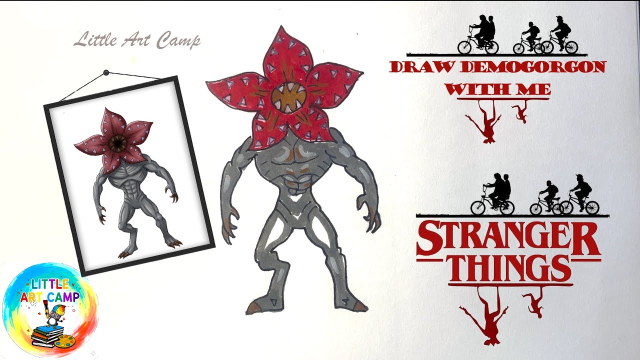 Demogorgon Drawing in 4K UHD 🎨 | Stranger Things Acrylic Brush Pen Art for Kids | Little Art Camp