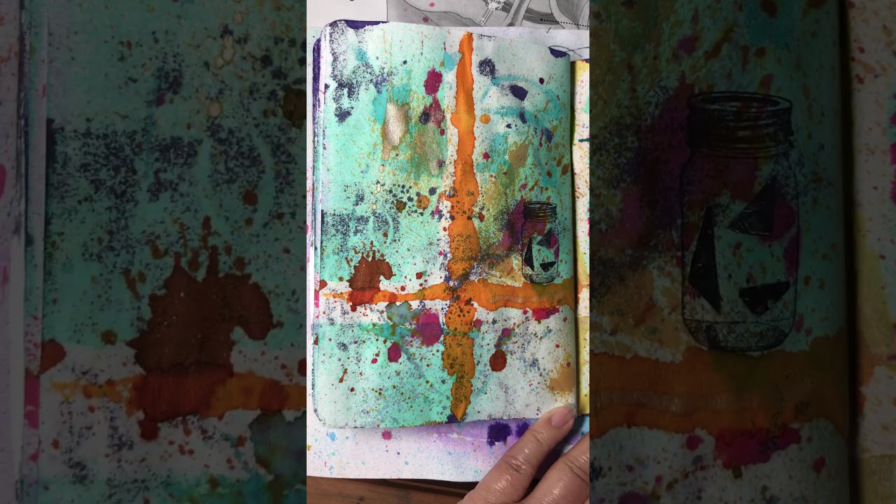 Mixed Media Therapeutic Art Sketchbook flip-through
