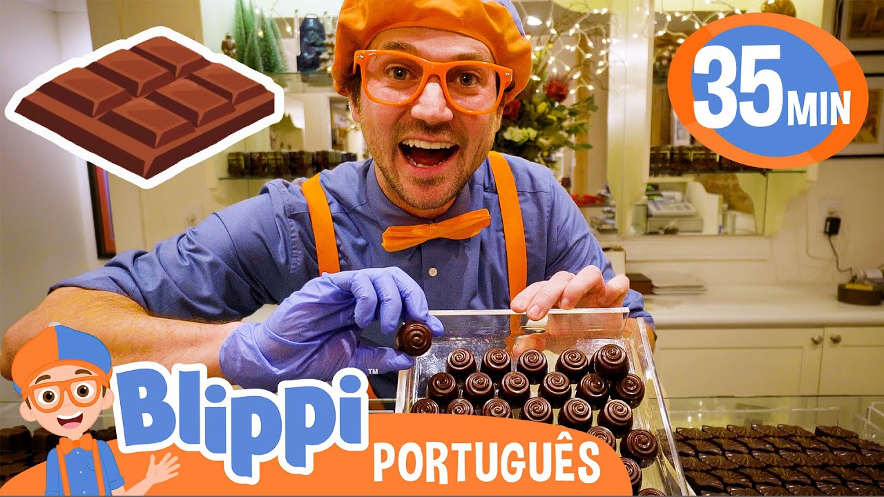 Blippi e a Fábrica de Chocolate! 🍫 Melhores Episódios do Blippi! 🟠 Vídeos Educativos para Crianças