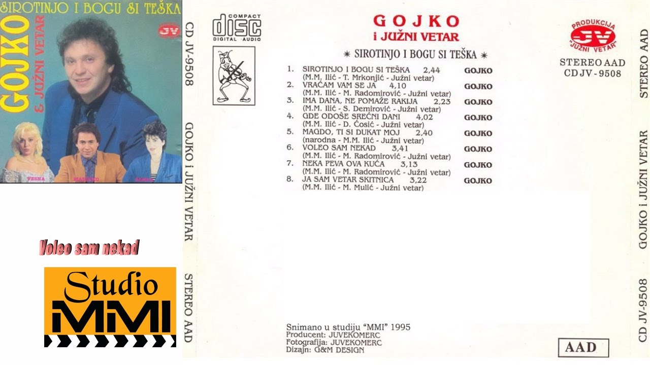 Gojko i Juzni Vetar - Voleo sam nekad (Audio 1995)