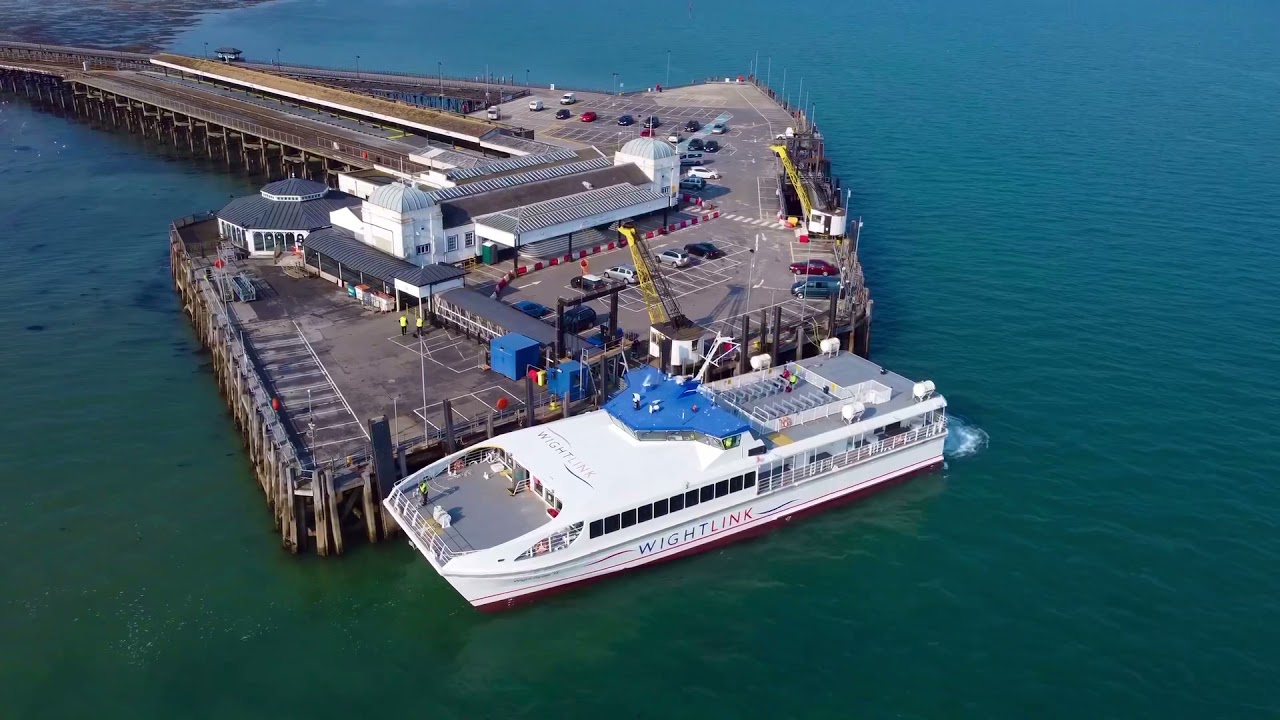 Wightlink’s catamaran from the sky