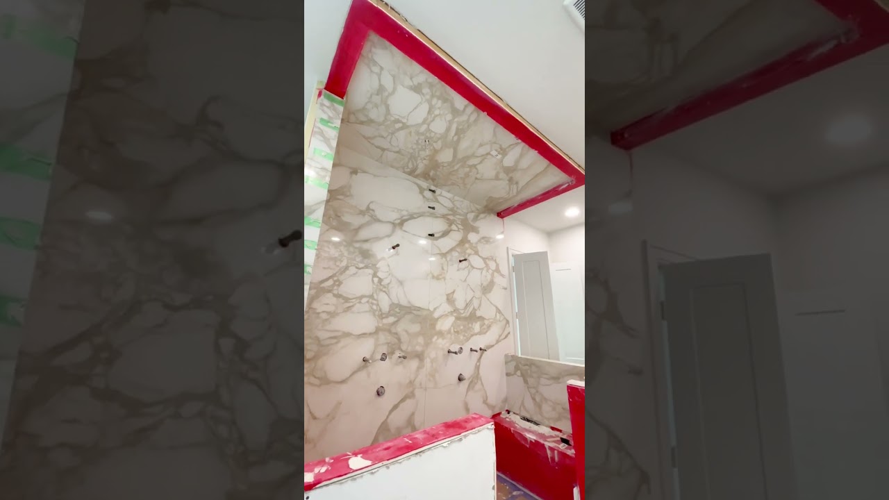Floor-To-Ceiling Shower | Large-Format Porcelain, Sintered Stone, Ultra-Compact Surfaces