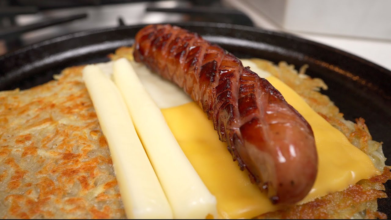 Никакой муки! Хрустящий пикантный картофельный хот-дог!! Просто смотреть на это аппетитно!