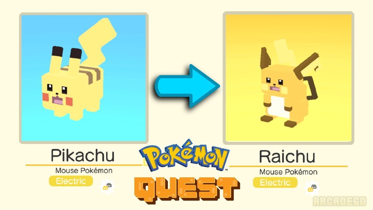 Pokémon Quest: Shiny Pikachu | Pikachu Evolved Into Raichu | Pokemon Evolution
