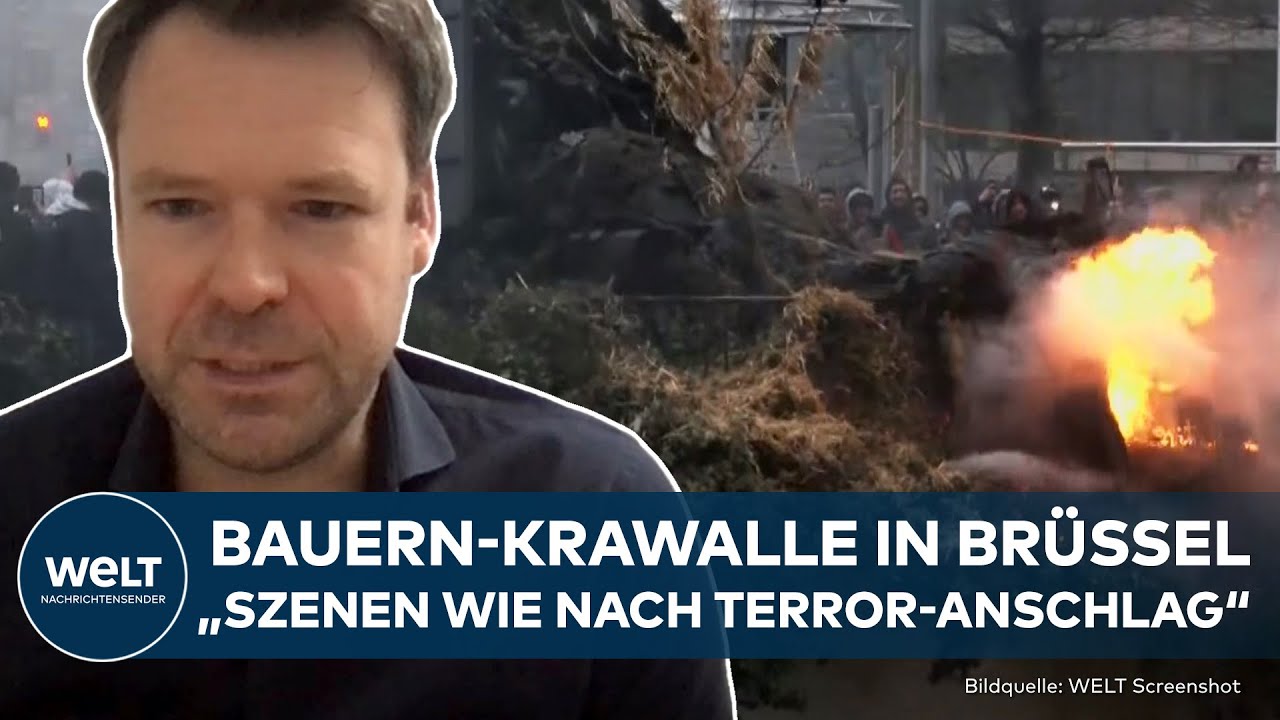 BAUERN-PROTESTE: Randale in Brüssel! Landwirte demonstrieren gegen EU - Polizei riegelt Areal ab