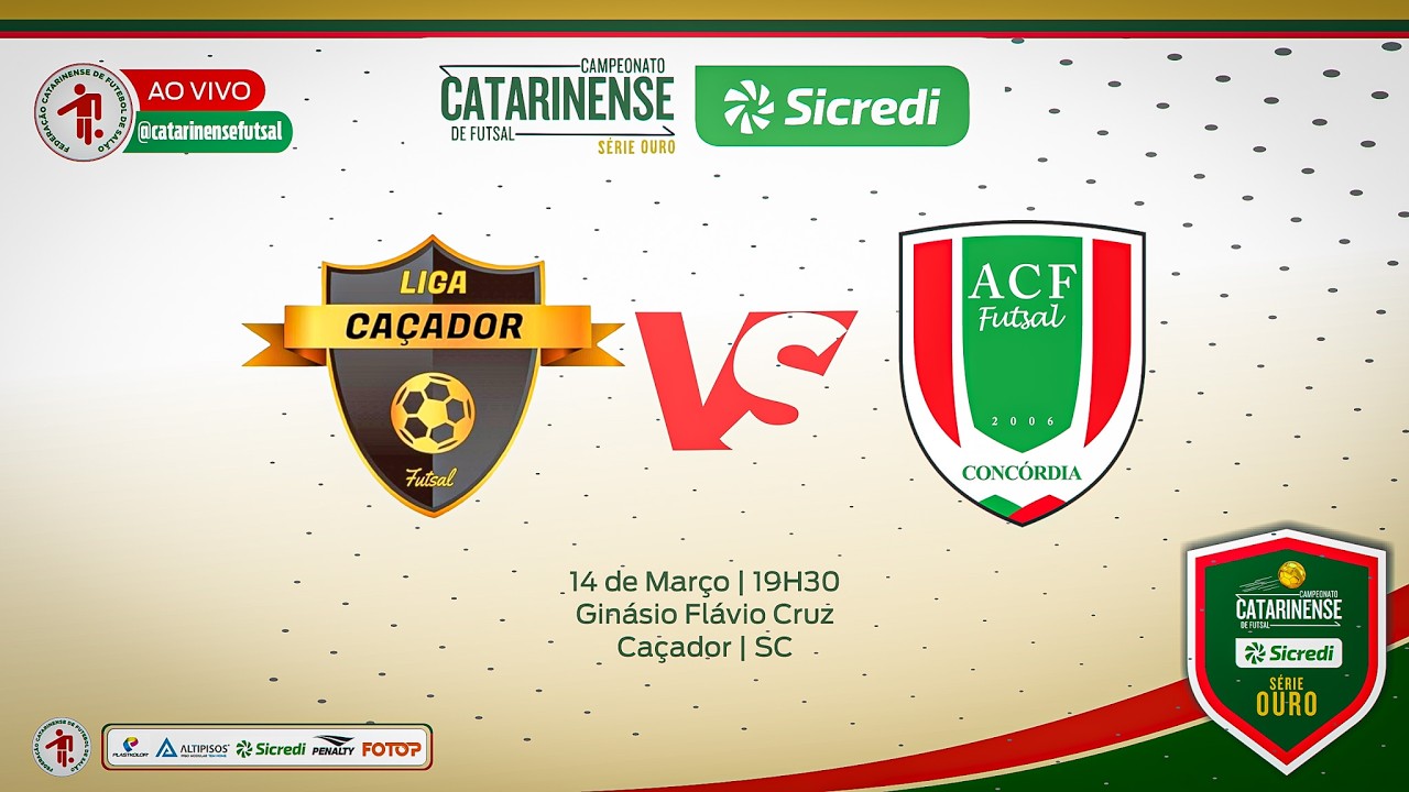 JOGO COMPLETO: CAÇADOR x CONCÓRDIA | CATARINENSE SÉRIE OURO 2026 | 1ª RODADA