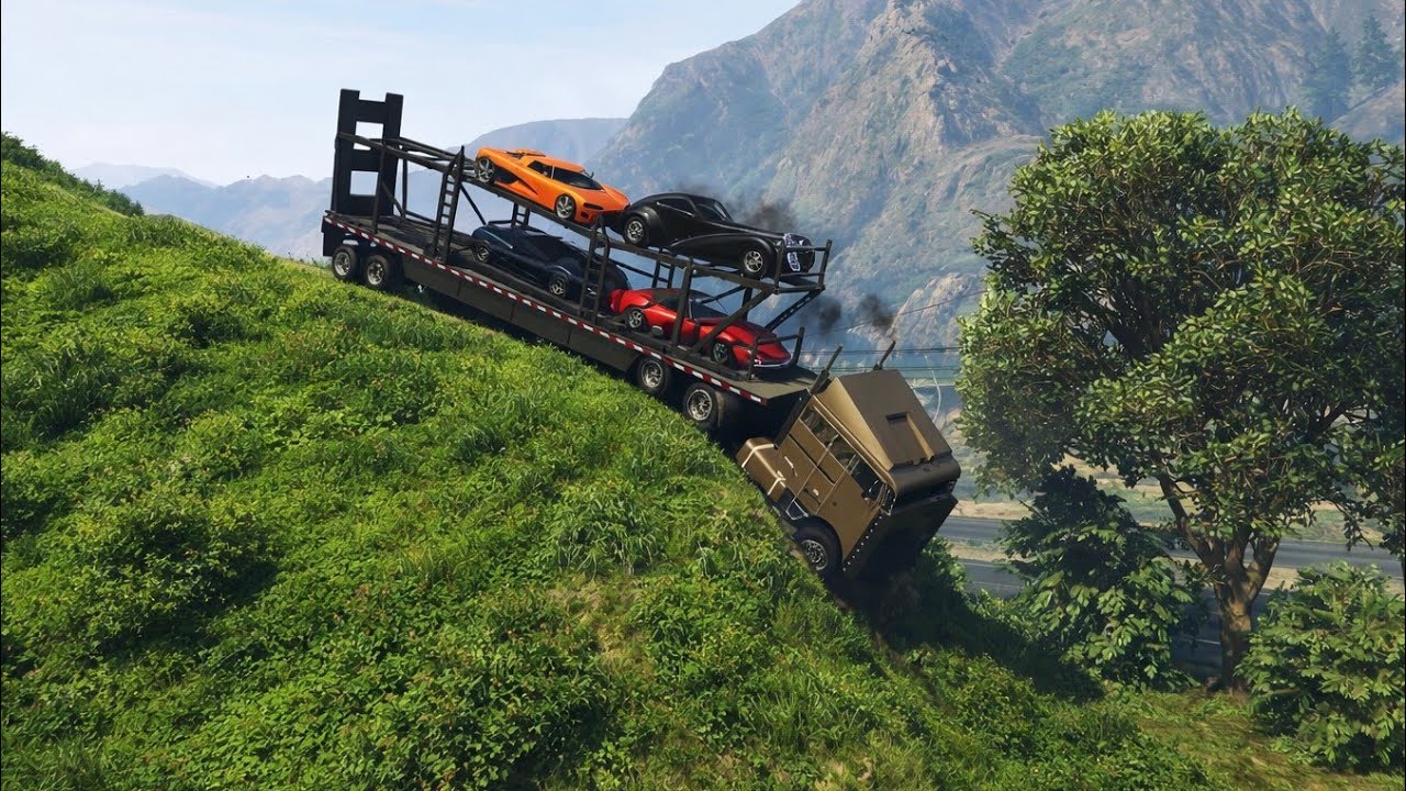 Truck ko pahadi se niche utarna GTA 5