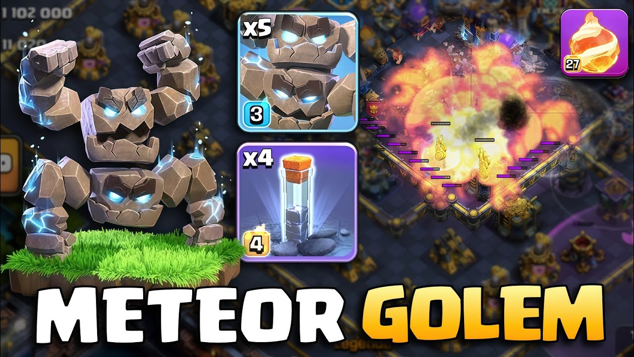 This Combo Is Insane?! TH18 Fireball MASS METEOR GOLEM Attack!