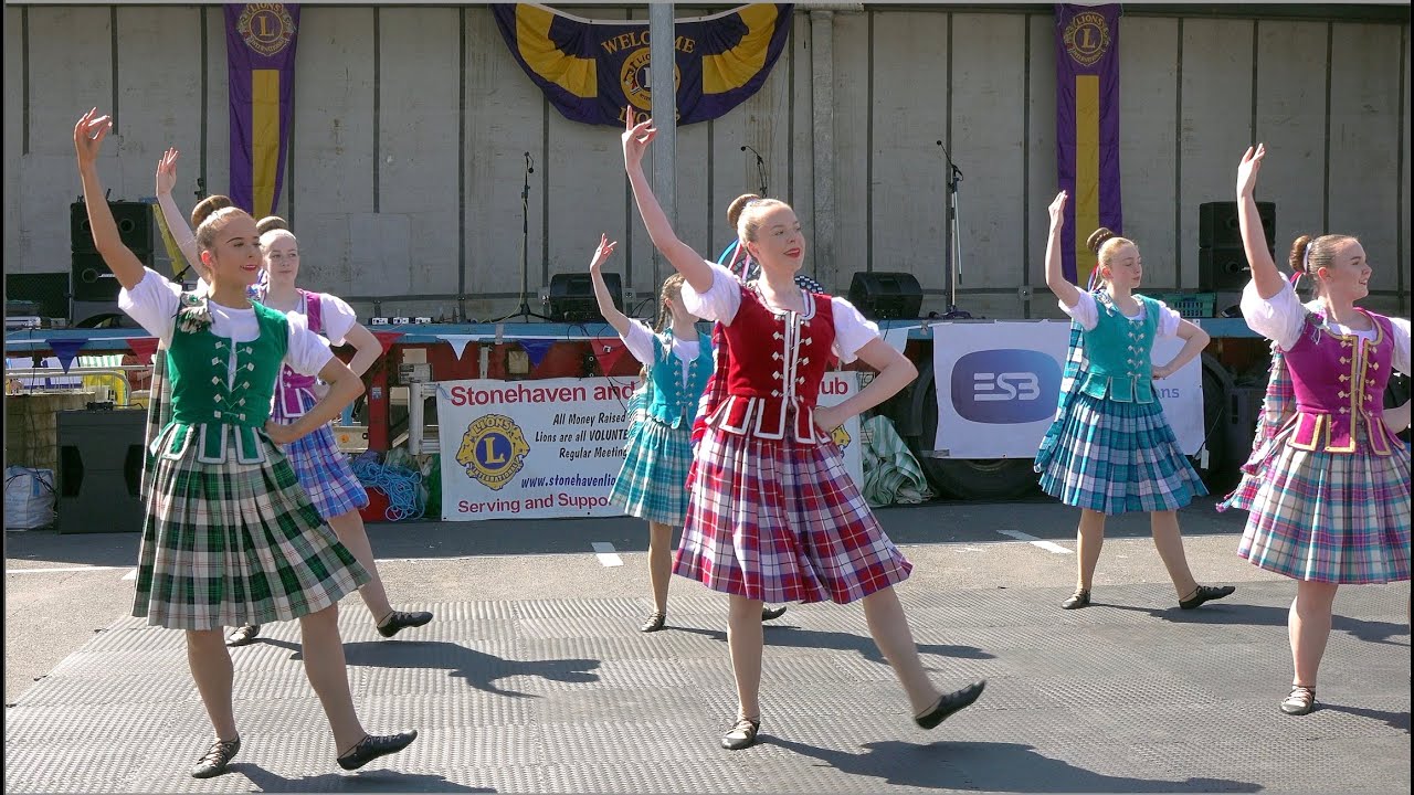 Scottish Highland Dance display to Radetzky March during the 2022 Stonehaven Feein’ Market
