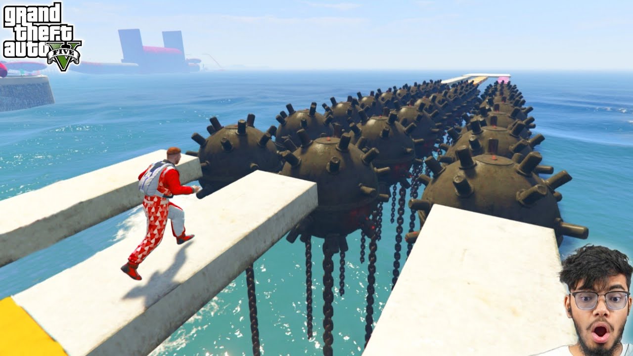 1000 Bombs Vs 1 Player 999.333% IMPOSSIBLE Parkour Race Challenge in GTA 5!