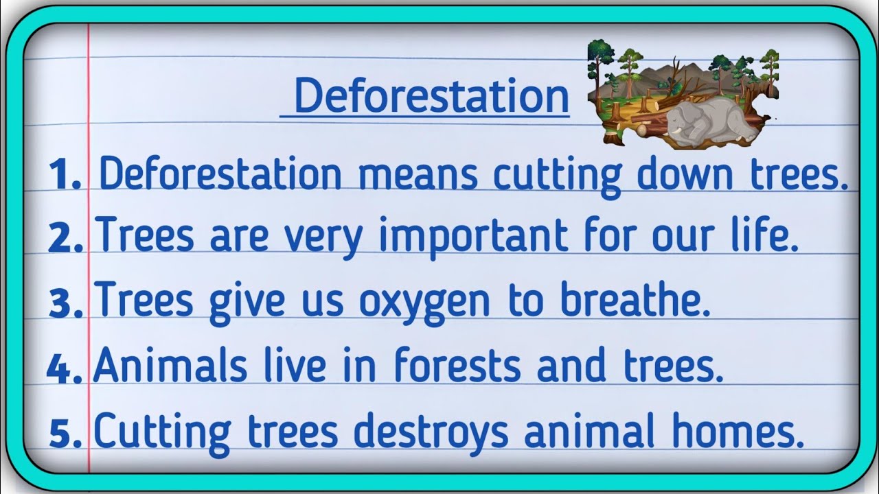 10 lines on Deforestation in English | 10 Essay on Deforestation | Deforestation essay in English 