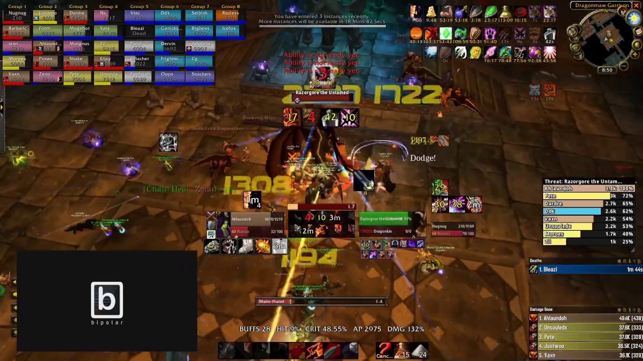 #1 World DPS BWL Fury Warrior (Boss Only)