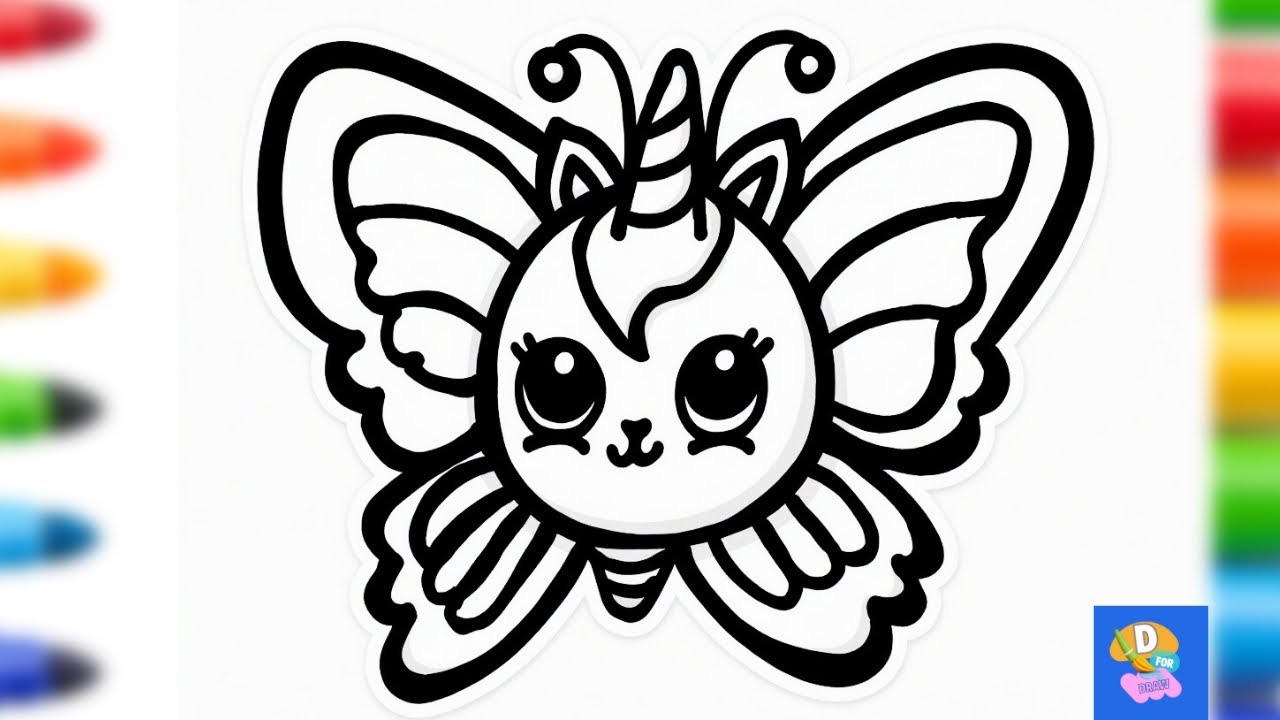 MAGICAL Unicorn Butterfly Appears | Cute Drawing for Kids 🦄🦋