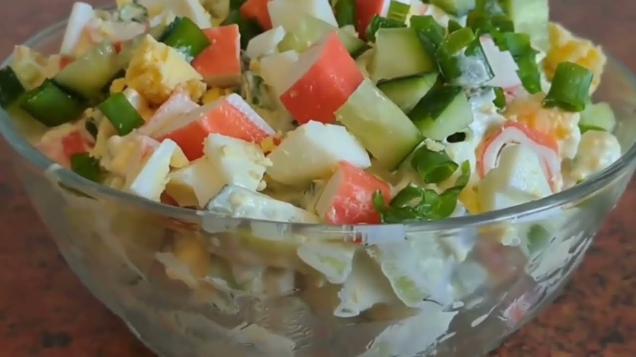 МОЙ ЛЮБИМЫЙ САЛАТ с КРАБОВЫМИ ПАЛОЧКАМИ за 5 МИНУТ