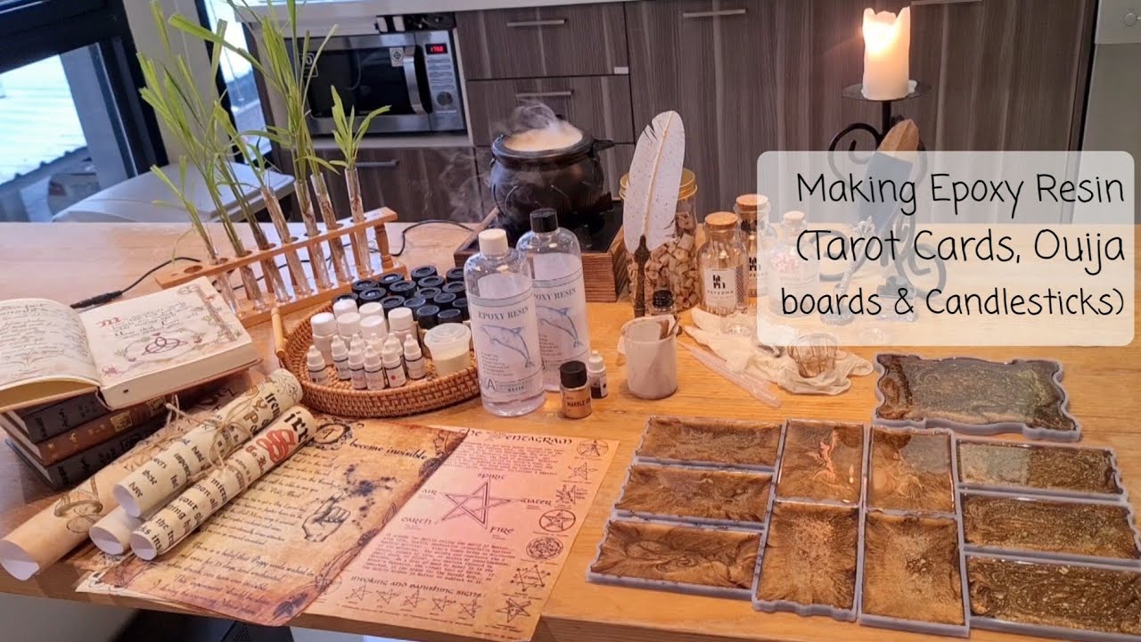 Witch's House Of Magic #7./Making Epoxy Resin(Tarot Cards, Ouija Boards & Candlesticks)/ วิธีทำเรซิน
