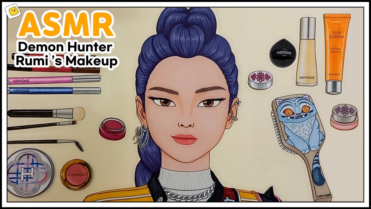 [☀️paperdiy ☀️] Relaxing ASMR K-Pop Demon Hunter Rumi’s Makeup for Sleep