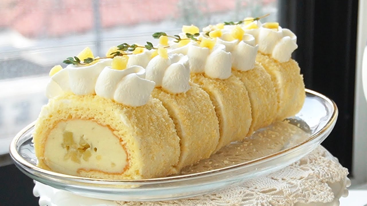 고구마 롤케이크 만들기 Sweet potato Roll cake recipe 고구마 케이크 만들기 도지마롤 만들기