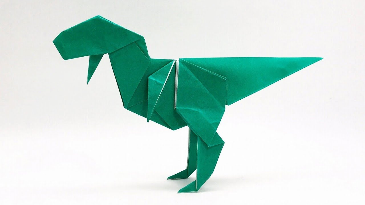 恐竜折り紙「ティラノサウルス」（さくB）Origami Tyrannosaurus (sakuB)