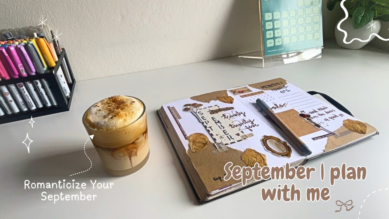 Simple September Journal Setup | Using Recycled Materials | Goals, Habits & Gratitude 🤎📔✨