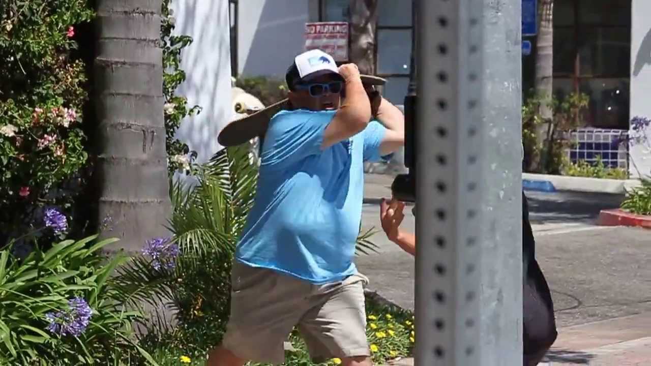 Crazy Old Guy Attacks Skaters