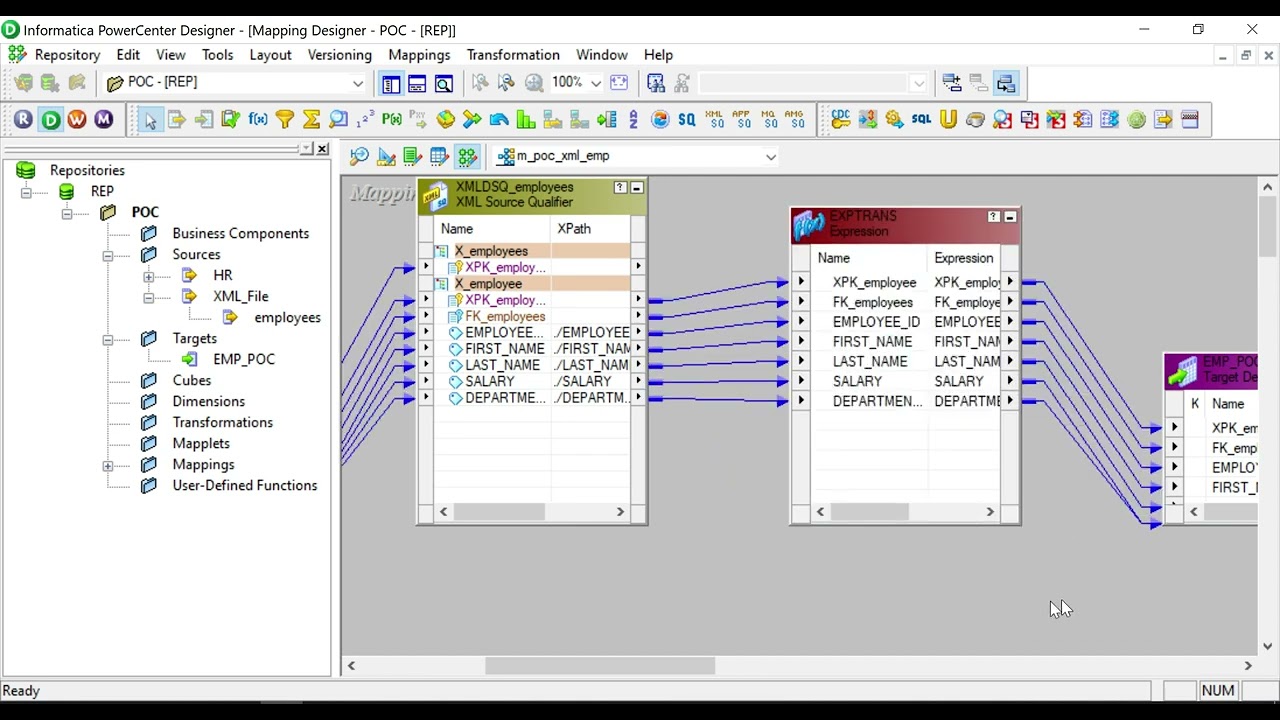 How to Load a simple XML source file via Informatica