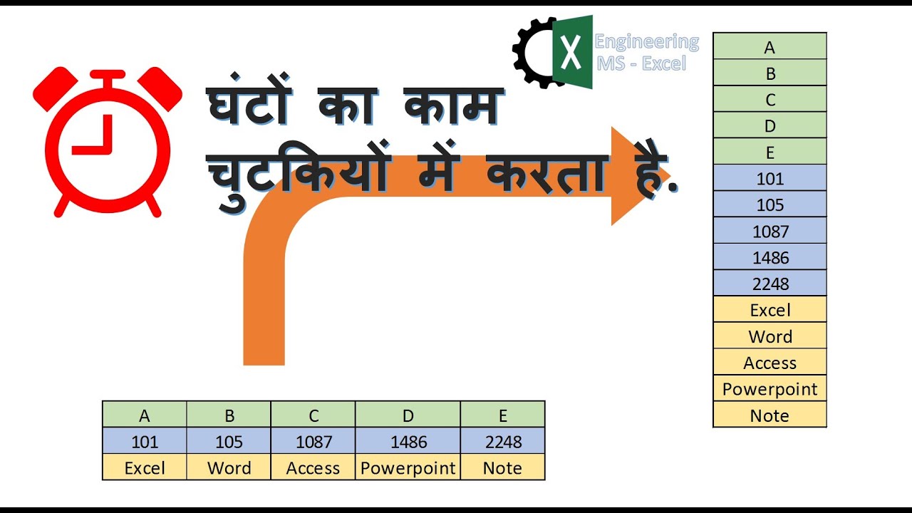 Convert multiple column to single column in Excel.