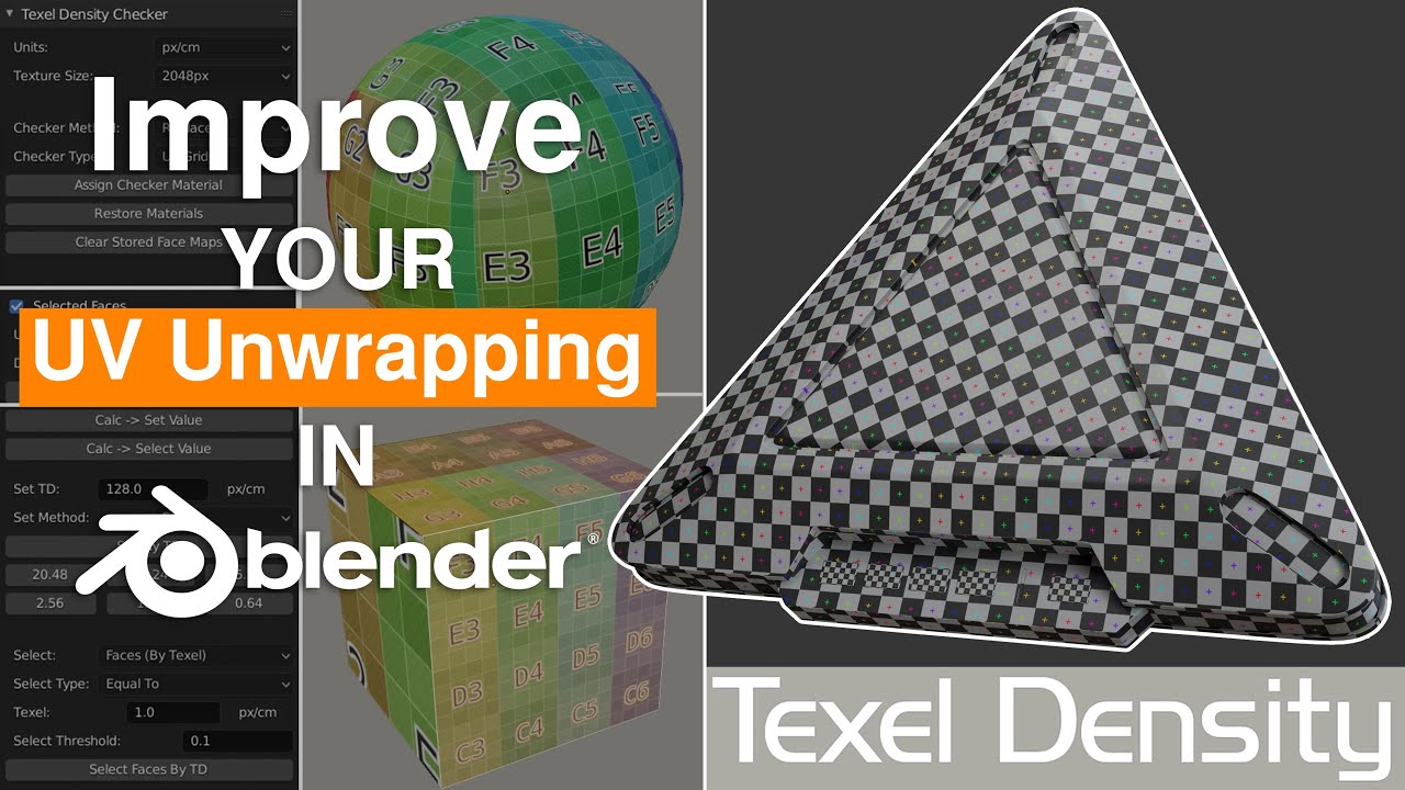Простая UV-развертка в блендере _ Дополнение Blender Texel Density _ Учебное пособие по Blender
