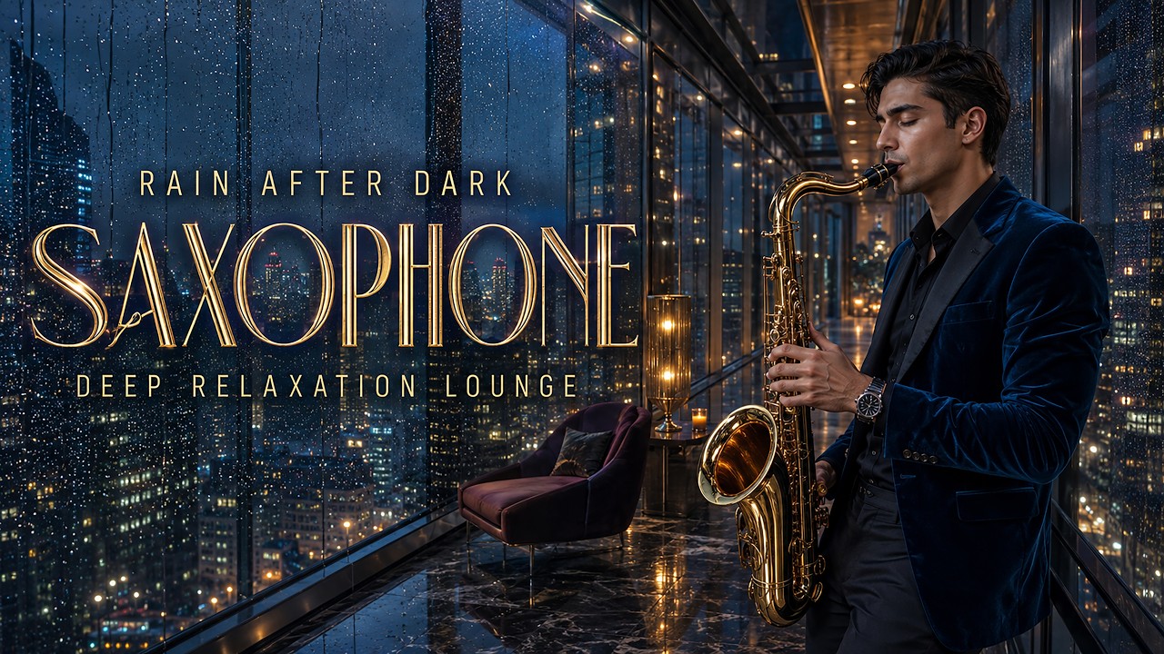 Smooth Jazz Saxophone Music 🎷 Rainy Night Saxophone Lounge for Deep Relaxation