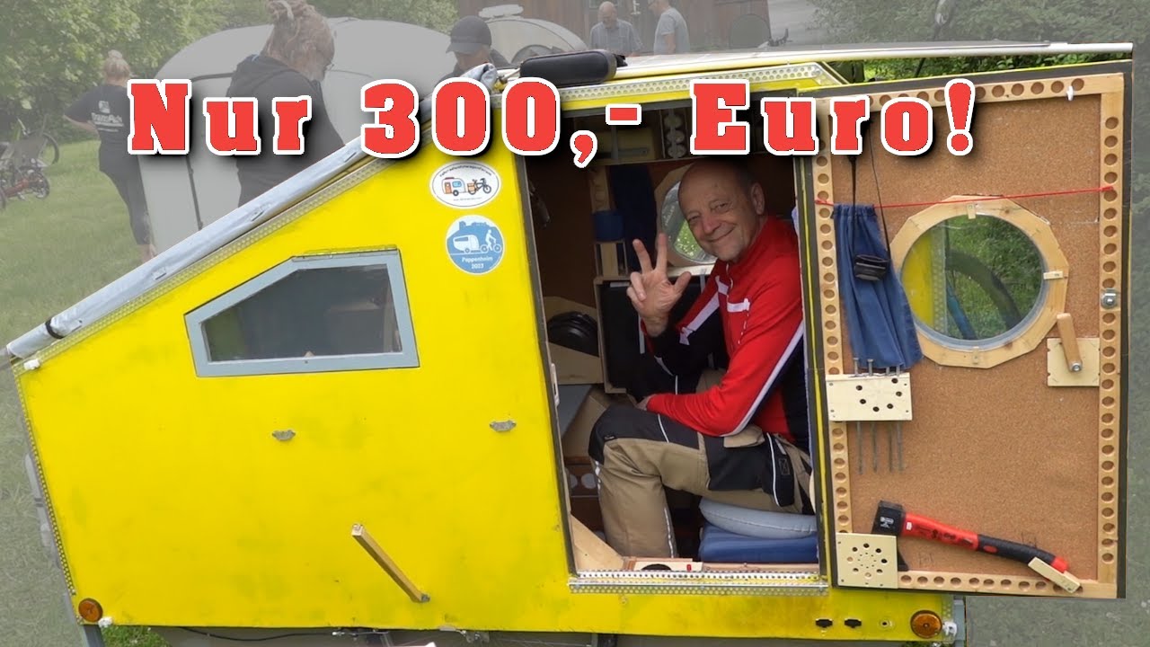 Eigenbau Fahrradwohnwagen aus Holz für unter 300,  Euro