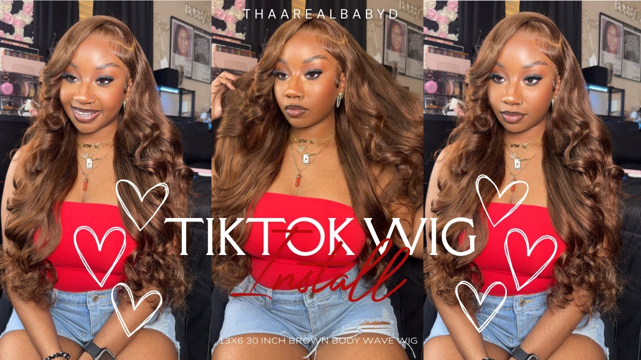 TIKTOK SHOP WIG FIND | CHOCOLATE BROWN WIG INSTALL, BABY HAIRS, + STYLING FT. MAMUSHOW HAIR