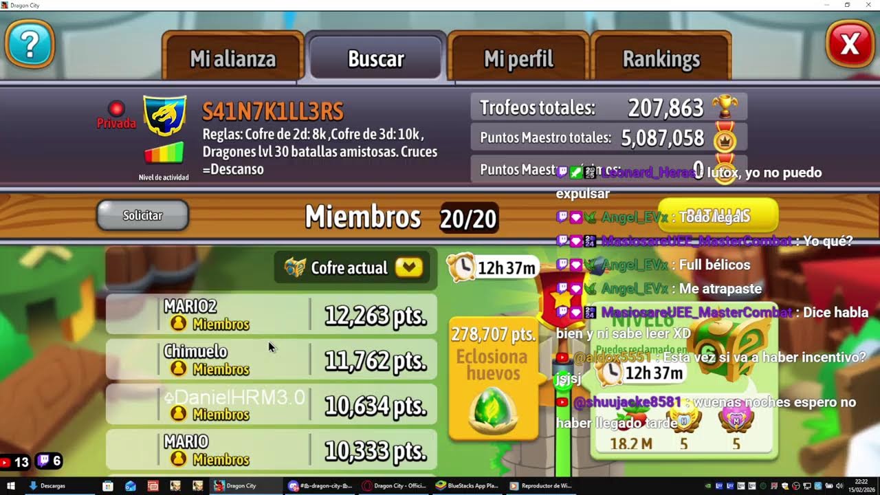 ( Live🔴) Dragon City! ( Live🔴) Cofre de Eclosión! ( nuevo puntaje de cofre de alianza)  s41n7k1ll3rs