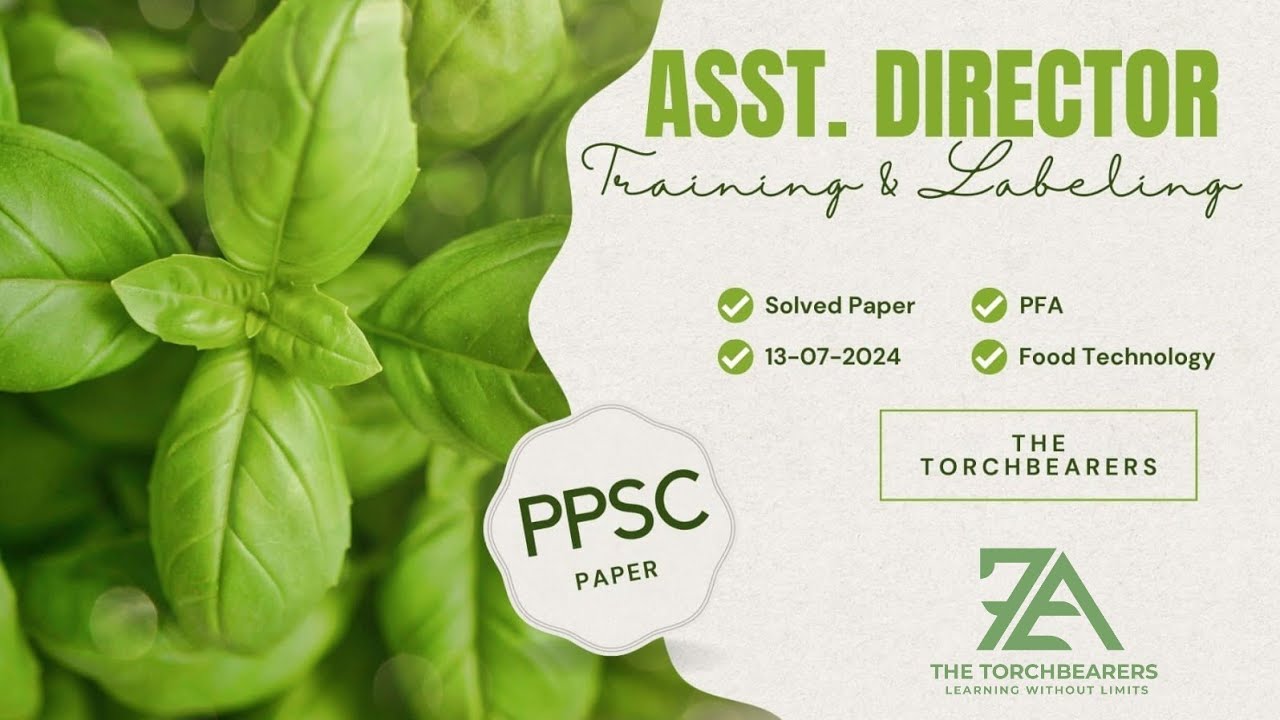 Assistant Director | Training | Labelling | Solved Past Paper | 13-07-2024 | PPSC | PFA | TAZ Vlogs
