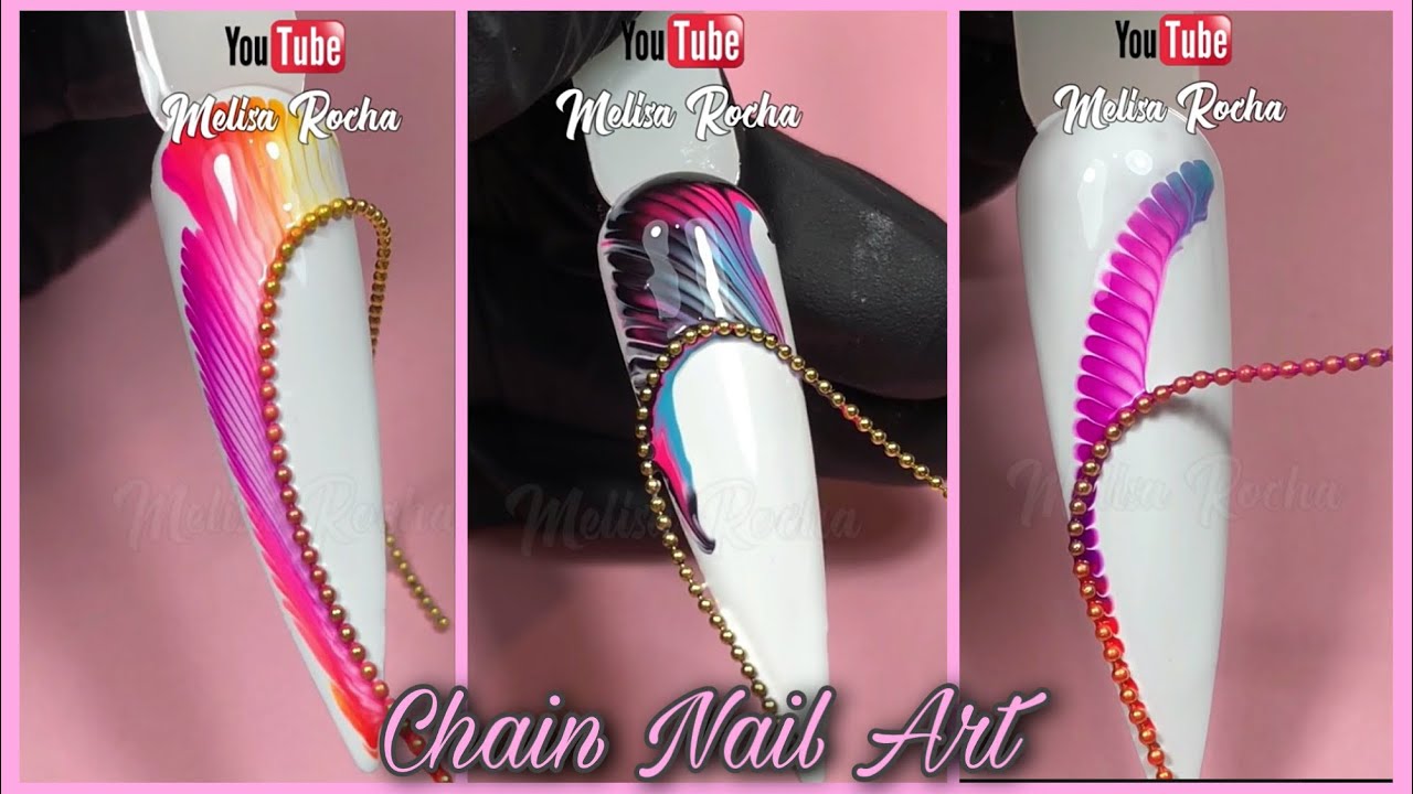 Técnica CHAIN STRING PULL Nail Art 💅🏻✨ Tirón de Cadena / UÑAS