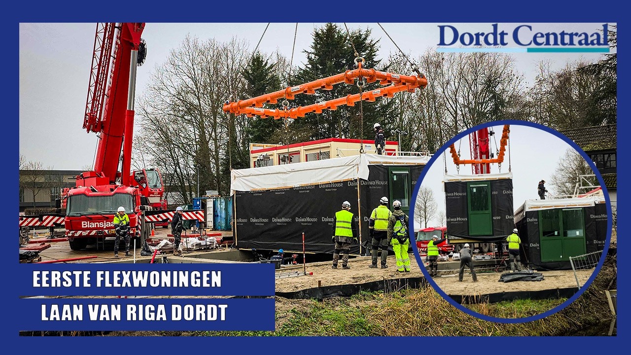 Eerste Flexwoningen geplaatst Laan van Riga Dordrecht
