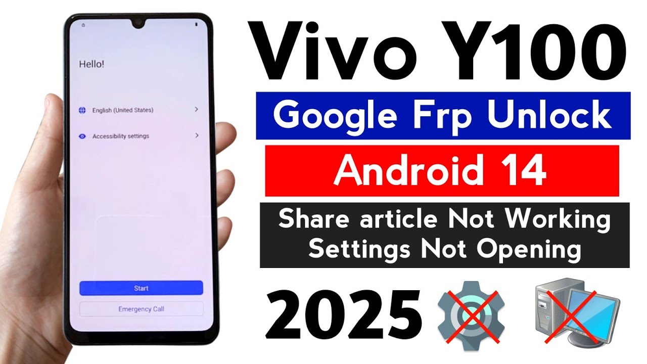 Vivo Y100 5G (V2222) Frp bypass ANDROID 14 settings not open WITHOUT PC.