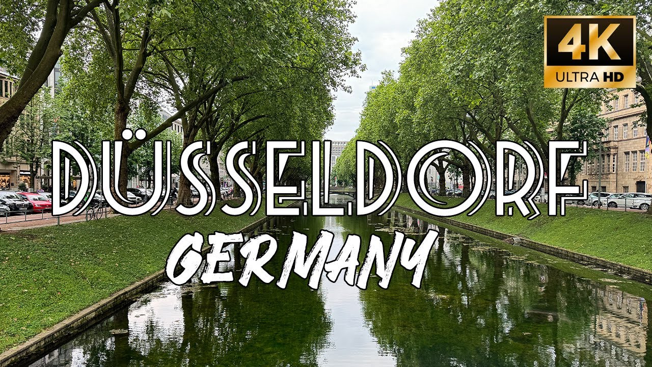 Düsseldorf Germany, an evening Summer Walk in the downtown area and Little Tokyo in 4K