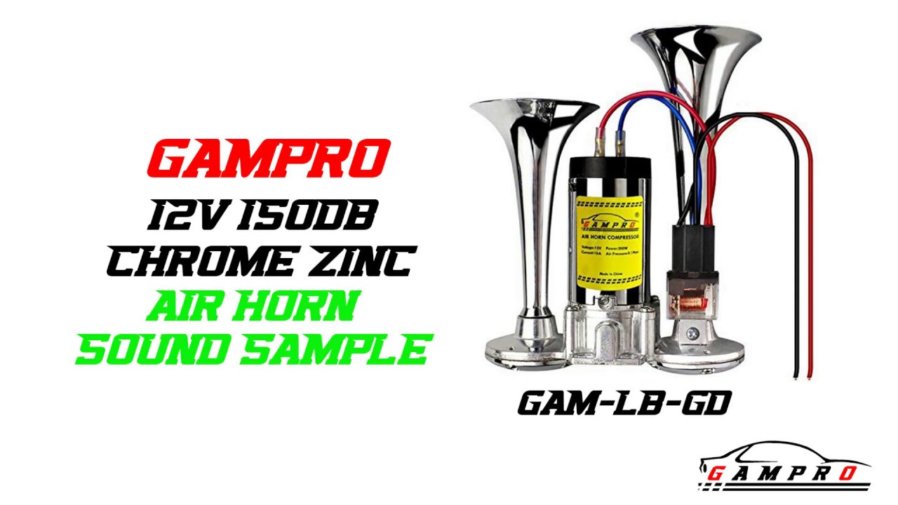 GAMPRO Air Horn kit 12V 150db Sound Sample