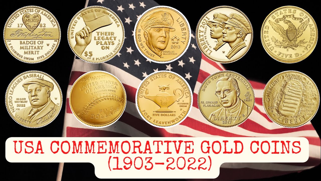 Rare US Commemorative Gold Coins (1903 - 2022) #money #coin #currency #usa #gold