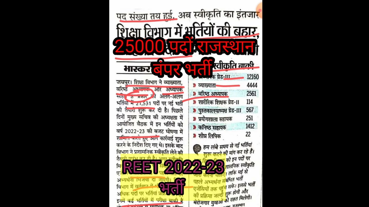 #Reet 25000 New Vecancy Realise #reetnewstoday #reet2022 #shorts #gk
