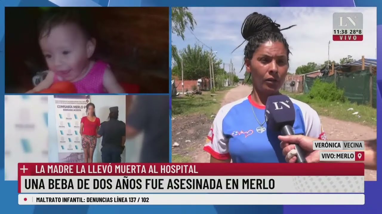 Una beba de dos años fue asesinada en Merlo: la madre la llevó muerta al hospital