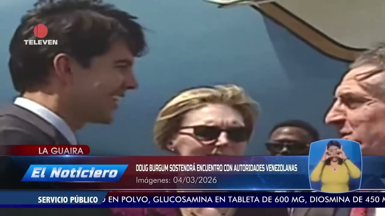 Arribó a Caracas Doug Burgum, secretario del Interior de EE.UU. - El Noticiero emisión meridiana