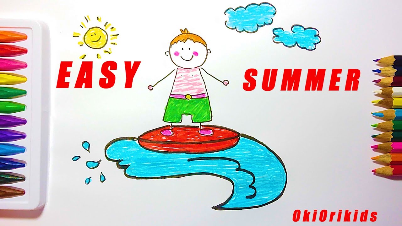 ЯК НАМАЛЮВАТИ ЛІТО ЛЕГКО і ПРОСТО// HOW TO DRAW SUMMER // СЕРФІНГІСТ МАЛЮНОК// КАНІКУЛИ //