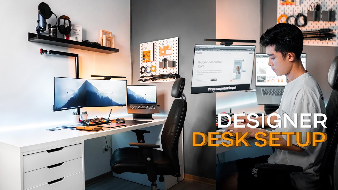 BÀN LÀM VIỆC TẠI NHÀ TỐI GIẢN CỦA MÌNH NĂM 2021 | DESIGNER DESK SETUP | Hieuonthego