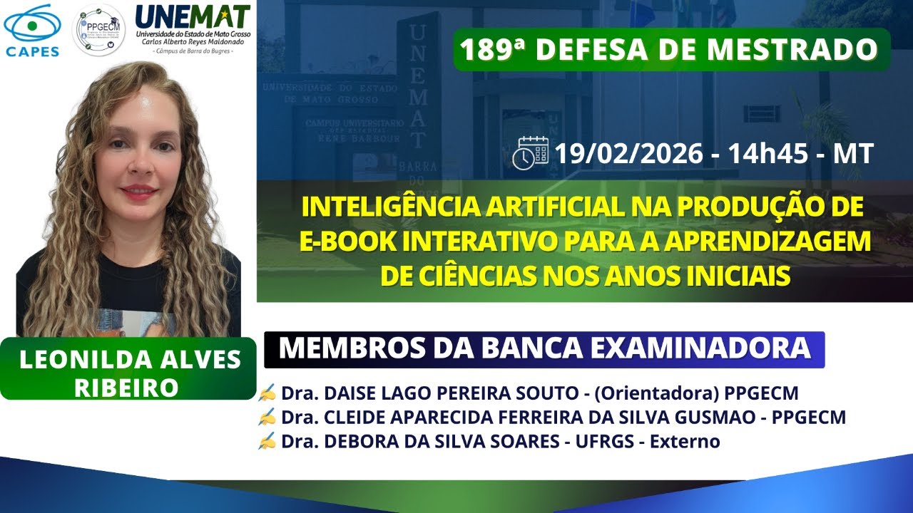189ª DEFESA DE MESTRADO - PPGECM/UNEMAT