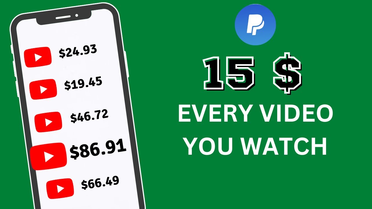 (1 Video = $15) Get Paid to Watch YouTube Videos: Earn Money from the Comfort of Your Own Home🤑