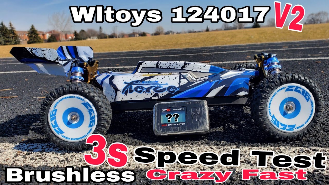 Wltoys 124017 Тест скорости 3 с (Бесколлекторный багги V2)