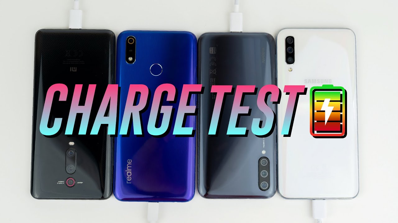 Xiaomi Mi 9T vs Realme 3 Pro vs Samsung Galaxy A50 vs Mi A3 battery charging comparison